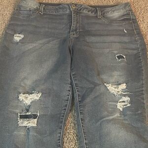 Maurices Light Blue Distressed Jeggings xxl (16W)